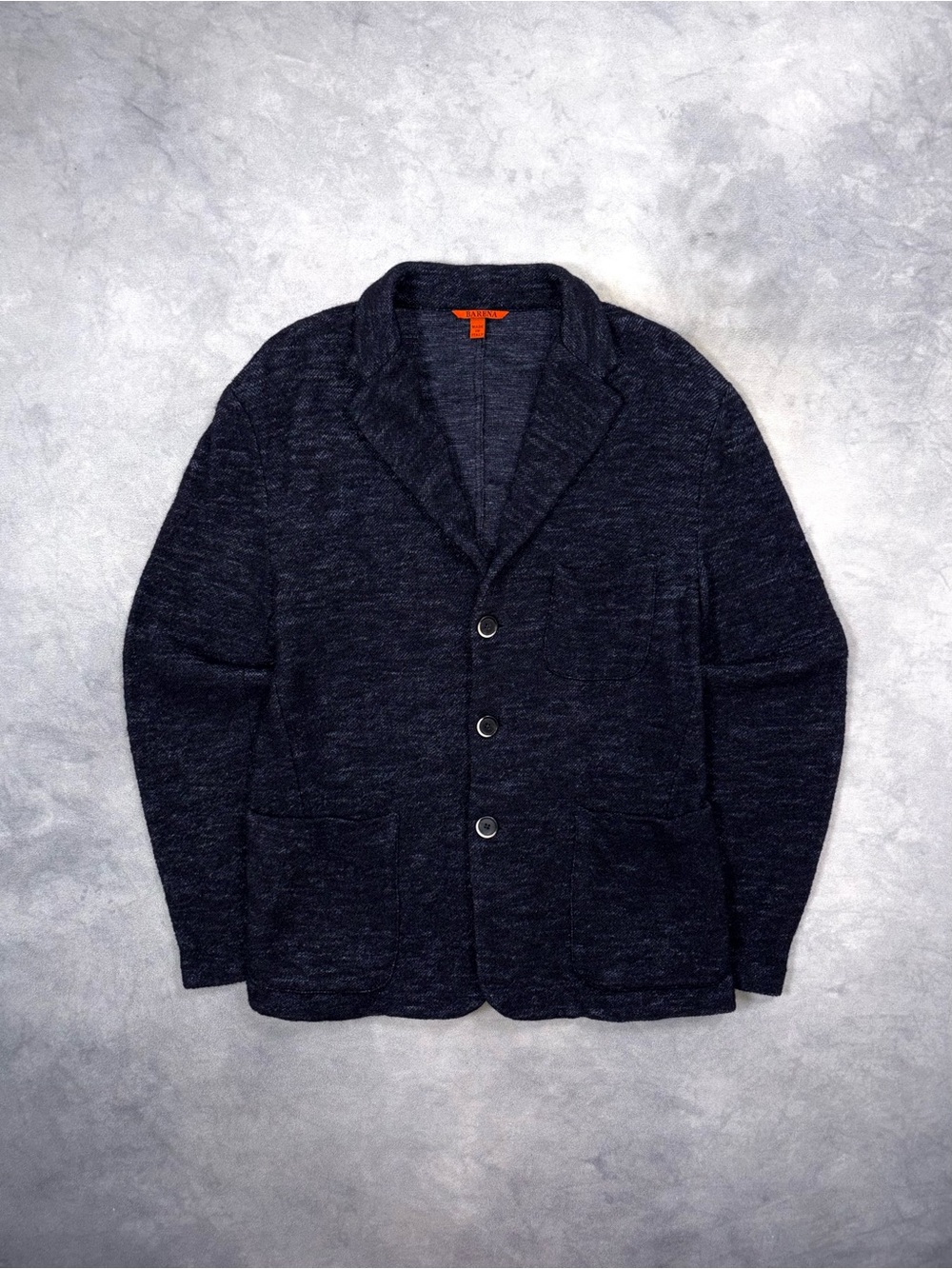 Barena Venezia Blue Melange Wool Blend Knit Luxury Blazer Jacket RRP1000$+